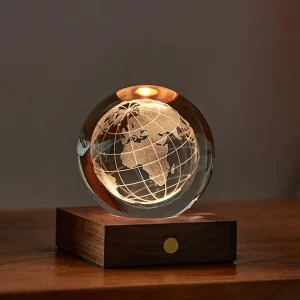 Gingko Amber Crystal Light - World Globe^ Lighting | Gifts Under $100