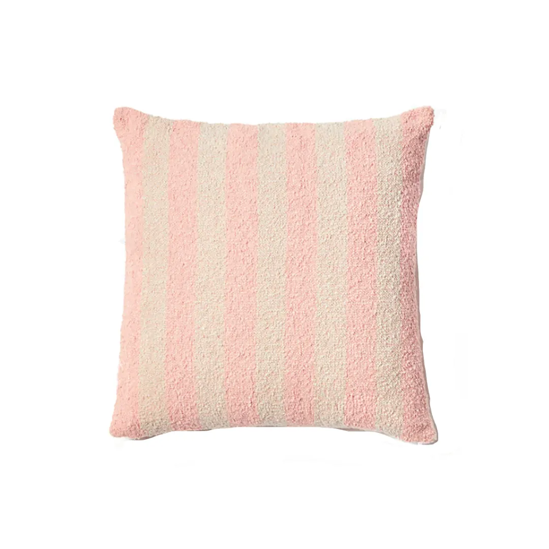 boucle_soft_pink_striped__0.webp Bonnie and Neil Boucle Soft Pink Striped Cushion 60x60cm^ Cushions