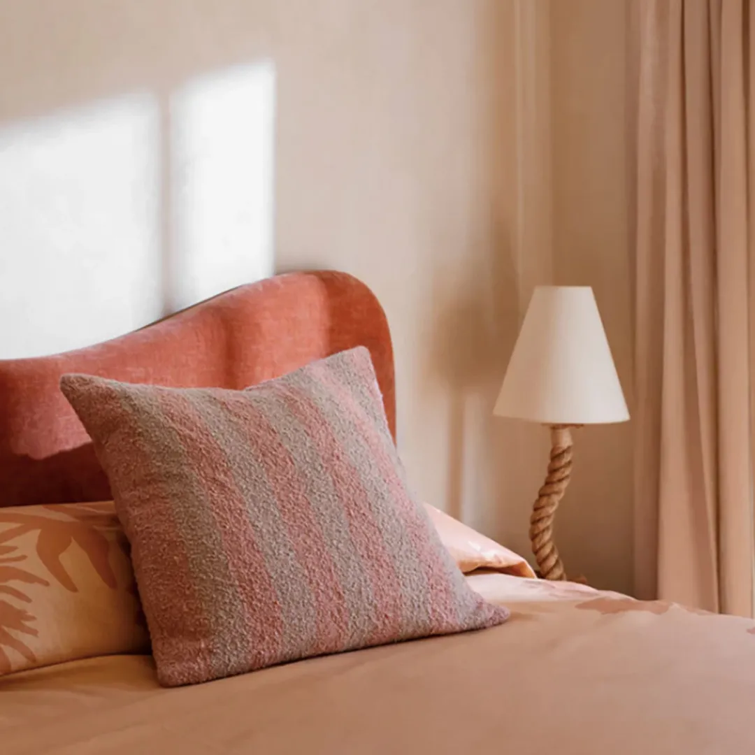 boucle_soft_pink_striped__1.webp Bonnie and Neil Boucle Soft Pink Striped Cushion 60x60cm^ Cushions
