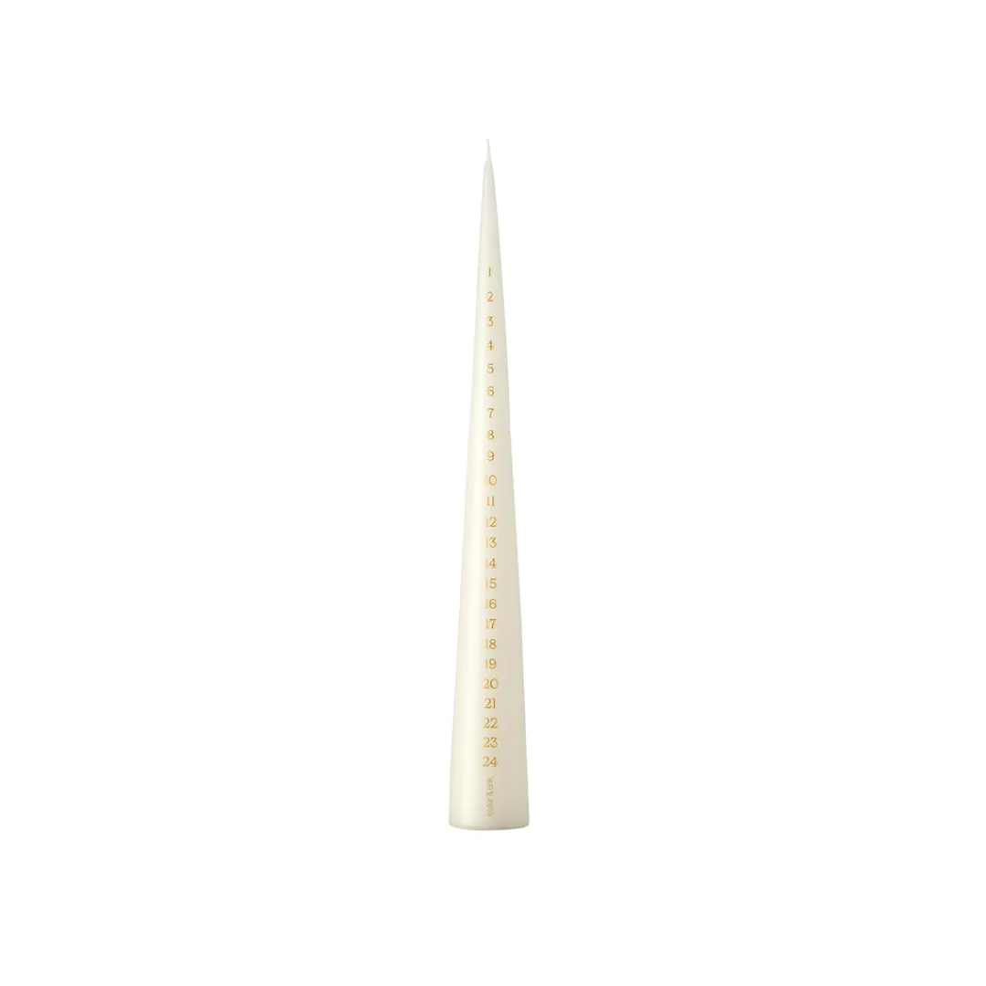christmas_calendar_cone_c_0.webp Ester and Erik Christmas Calendar Cone Candle 37cm Ivory No.06^ Candles / Candleholders | Christmas Baubles And Decor