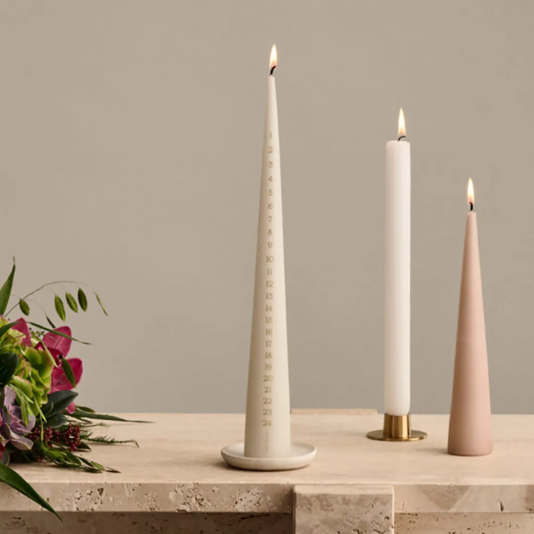christmas_calendar_cone_c_1.webp Ester and Erik Christmas Calendar Cone Candle 37cm Ivory No.06^ Candles / Candleholders | Christmas Baubles And Decor