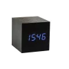 Gingko Cube Click Clock Black / Blue LED^ Clocks | Tech