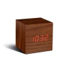 Gingko Cube Click Clock Walnut / Red LED^ Clocks | Tech