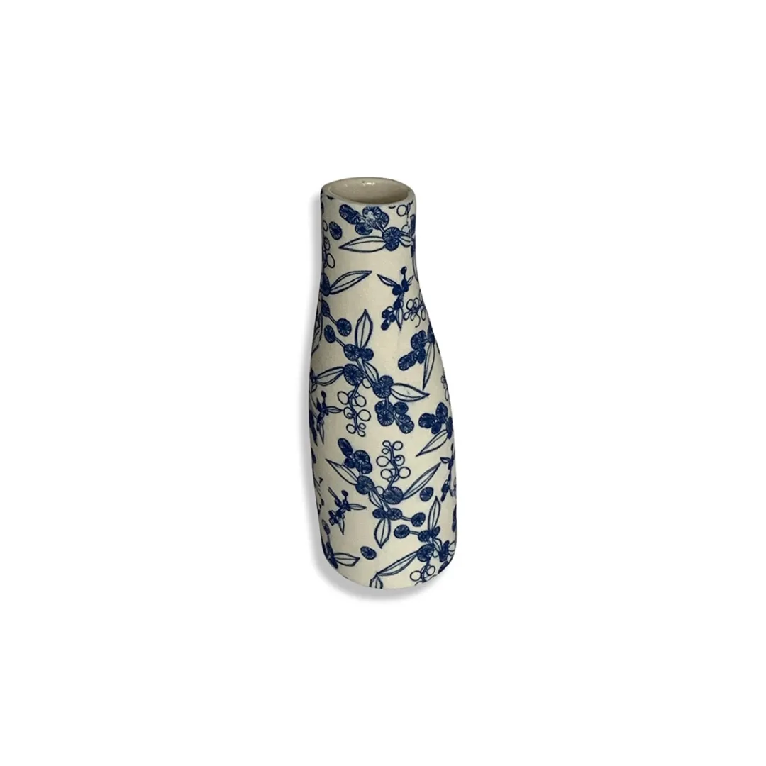 floral_blue_bud_vase_4.webp Eucalypt Homewares Floral Blue Bud Vase^ Tableware | Mothers Day