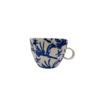 Eucalypt Homewares Floral Blue Cappuccino Cup Large With Handle^ Tableware | Tea & Coffee