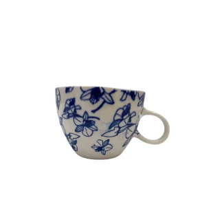 Eucalypt Homewares Floral Blue Cappuccino Cup Large With Handle^ Tableware | Tea & Coffee