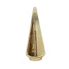 French Country Gold Etched Star Glass LED Cone Tree Large^ Christmas Baubles And Decor
