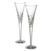 Waterford Crystal Happy Celebration Flutes / Set 2^ Glassware