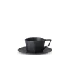 Kinto Oct Cup & Saucer 80ml Black^ Tableware | Tea & Coffee
