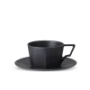 Kinto Oct Cup & Saucer 220ml Black^ Tableware | Tea & Coffee
