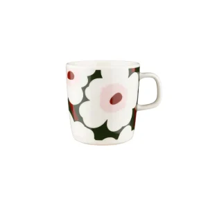 Marimekko Oiva Unikko Dark Green / Pink 400ml^ Tea & Coffee