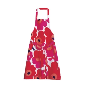 Marimekko Pieni Unikko Apron Red^ Aprons Tea Towels & Mitts