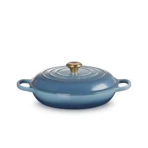 Le Creuset Signature Cast Iron Shallow Casserole Chambray 30cm/3.5L^ Cookware