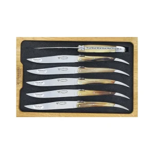 Laguiole En Aubrac Steak Knives Horn Set/6^ Serving | Cutlery