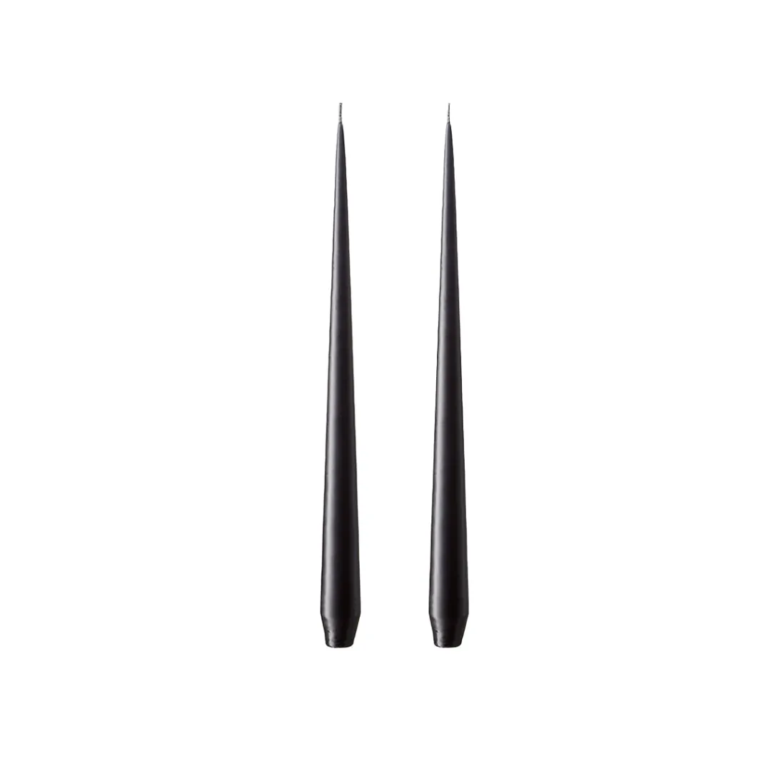 taper_candle_cm_raw_black_0.webp Ester and Erik Taper Candle 32cm Raw Black no.75 Pair^ Candles / Candleholders