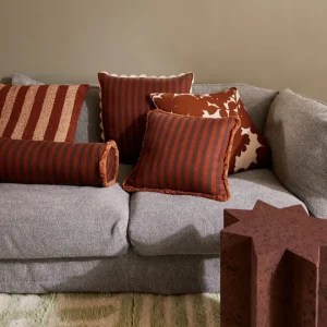 Bonnie and Neil Thin Striped Chocolate Cushion 50x50cm^ Cushions