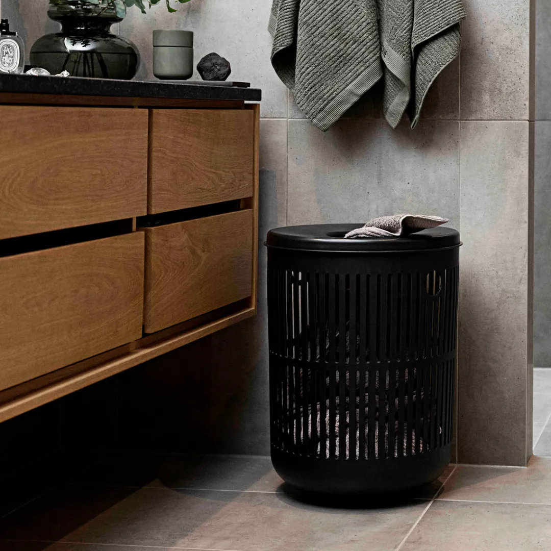 ume_laundry_basket_with_l_1.webp Zone Ume Laundry Basket with Lid 60L Black^ Other | Bathroom