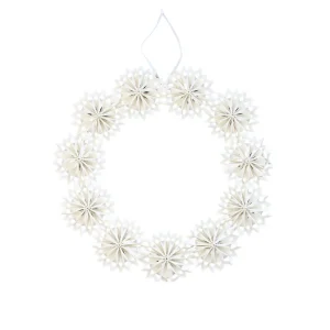 nordic rooms White Hanging Paper Wreath 43cm^ Christmas Baubles And Decor